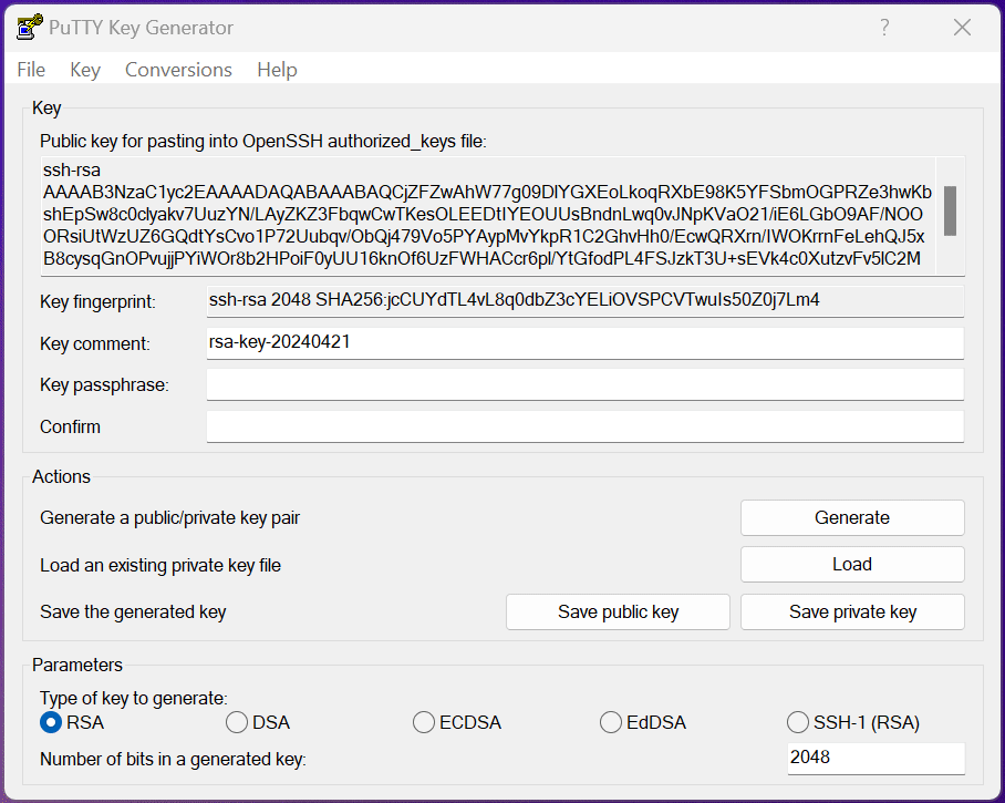 PPK File version change on Putty