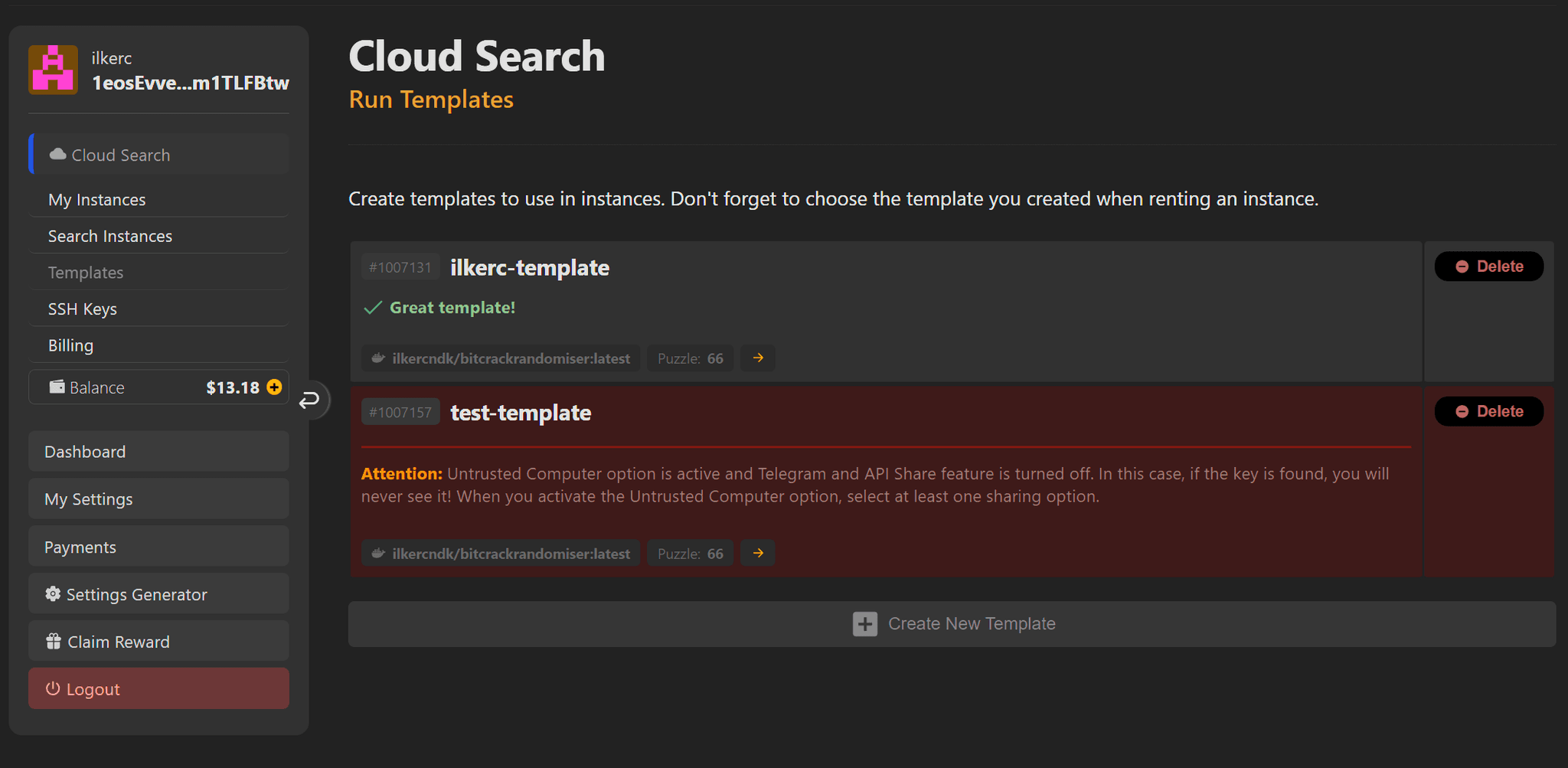 Templates on Cloud Search